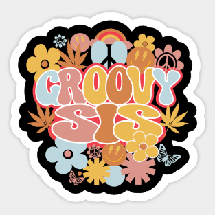 Groovy Sis Shirt, Retro Hippie Sister Sticker